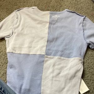 patch work blue hollister tee